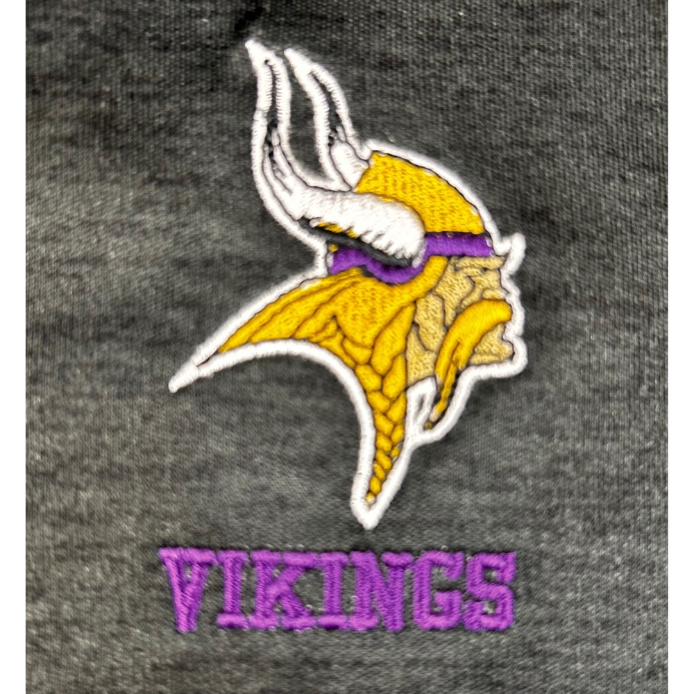 MINNESOTA VIKINGS Womens Med RUNS SMALL Quarter Zip Pullover Black Embroidered
